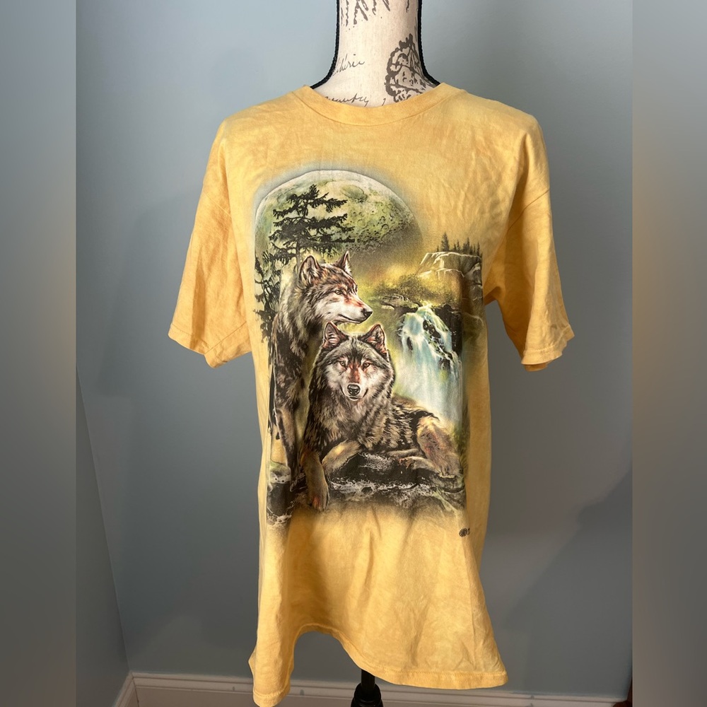 The Mountain Wolves, Moon, and Nature Scene Shirt Unisex Size Large